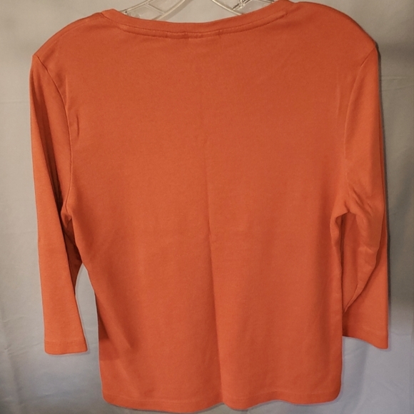 Cato Burnt Orange Split-Neck Top - Picture 2 of 2